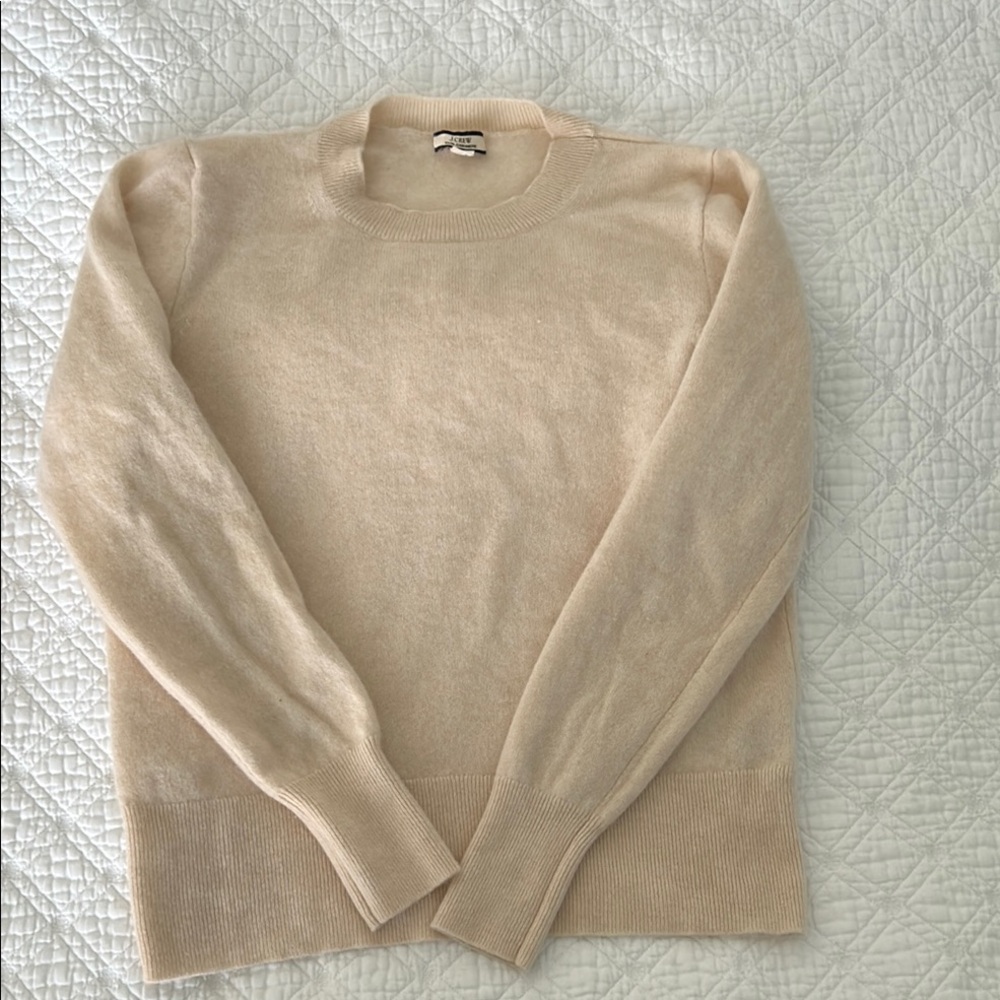 J. Crew Cream Cashmere Crew Neck Sweater